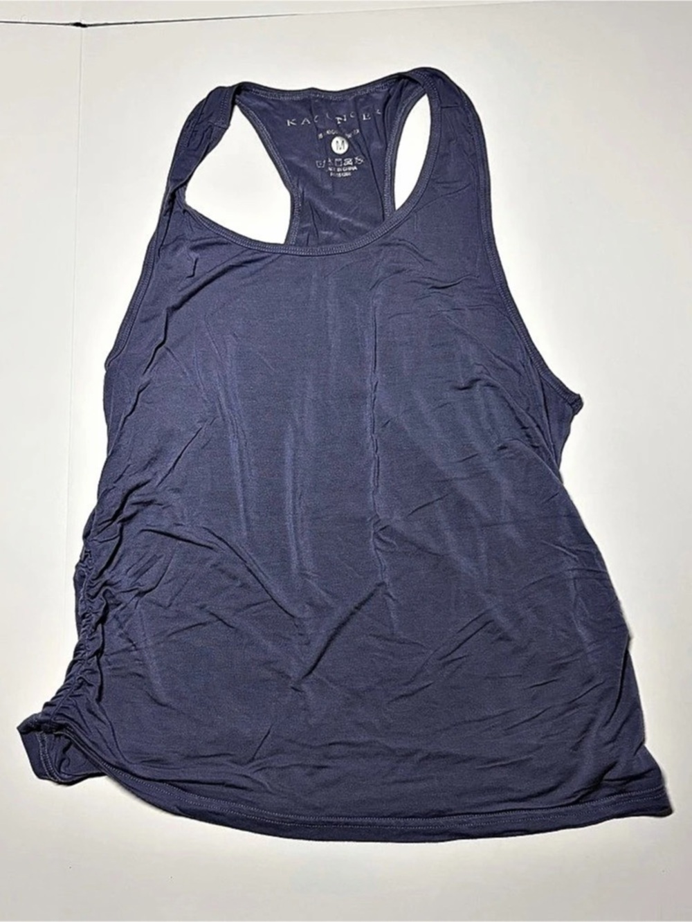 Kay Unger Ruched Racerback Tank in Purple Size Medium